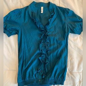 Xhilaration blue green blouse